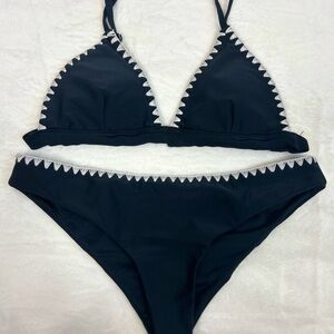 Byrds of Paradise Black Triangle Bikini Set Sz S